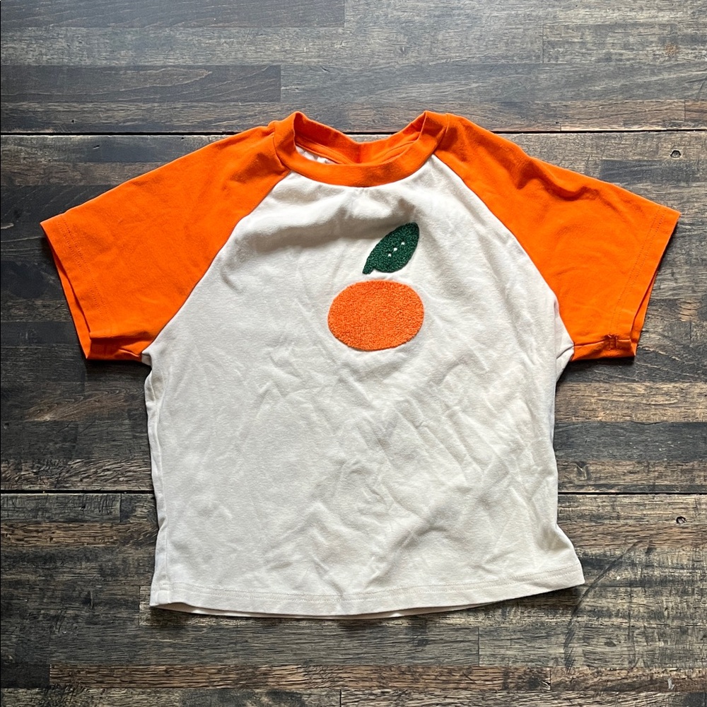 Cider Orange and White Crop Top